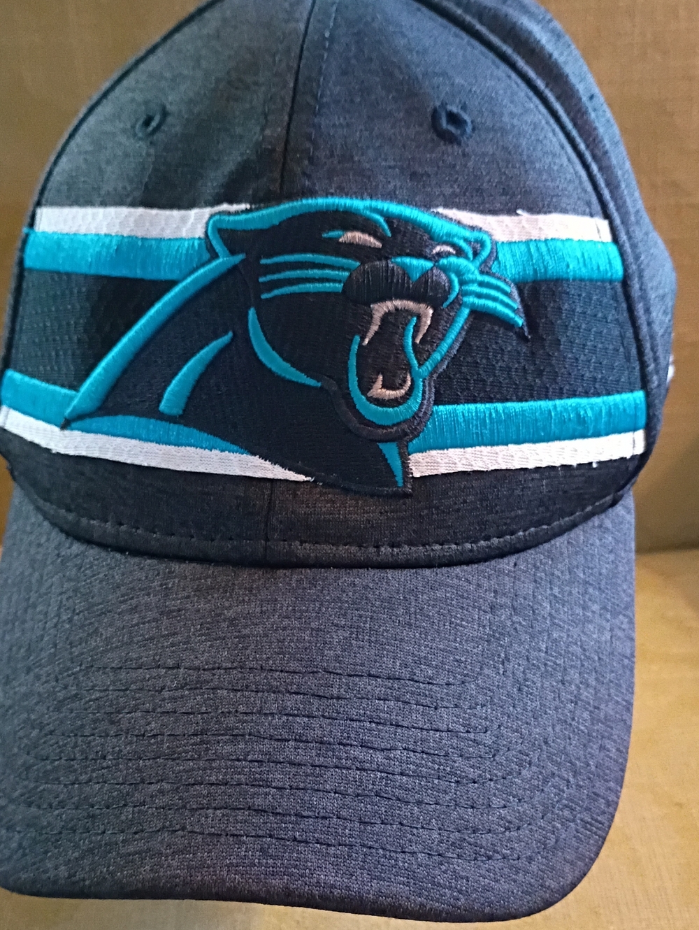 New Era Carolina Panthers Gray and Teal Embroidered NFL 39Thirty Logo Cap-M/L